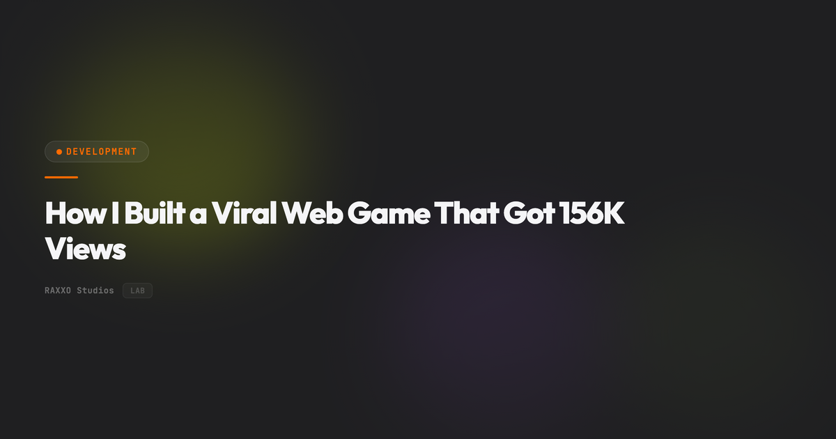 How I Built a Viral Web Game That Got 156K Views