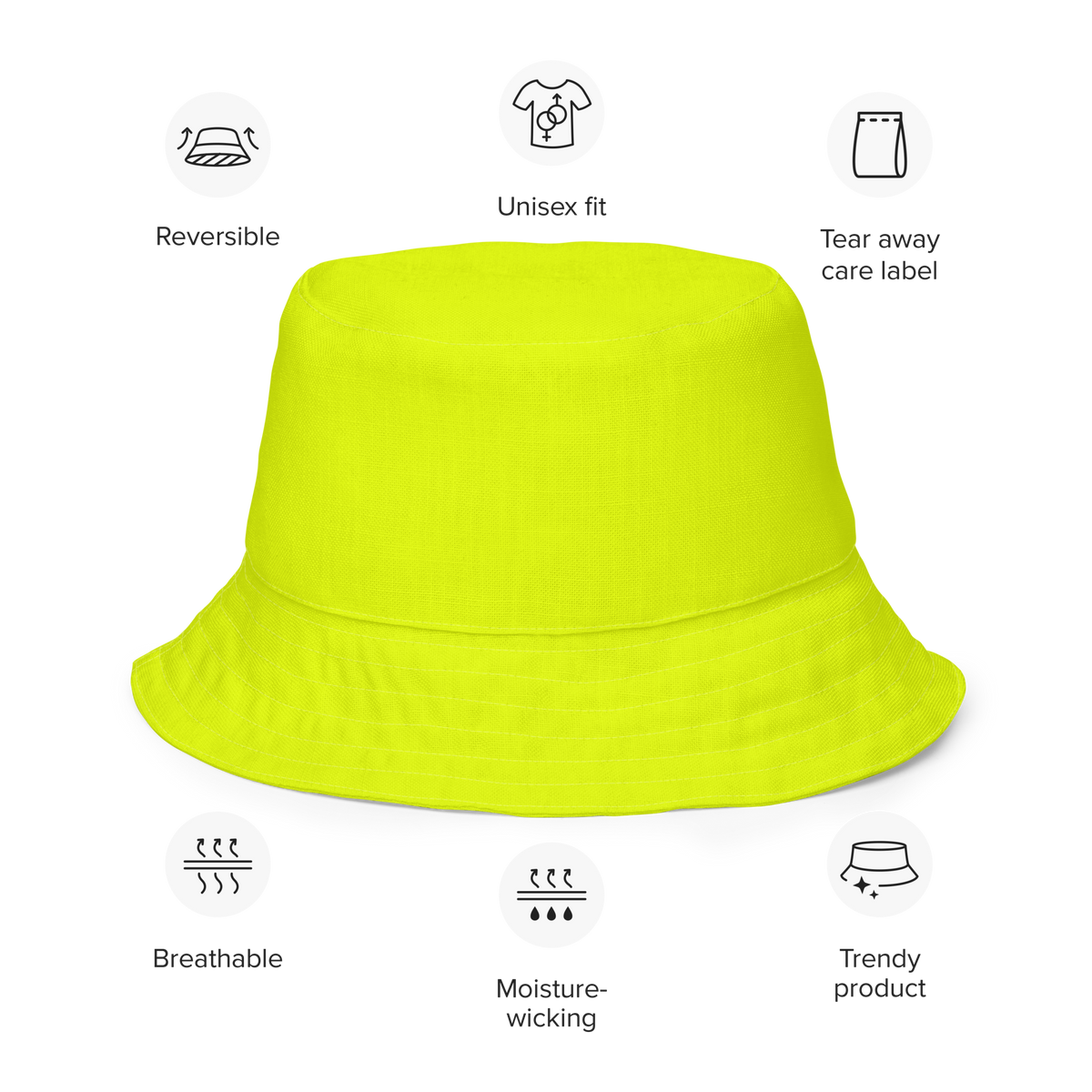 Reversible Bucket Hat | Neon Lime