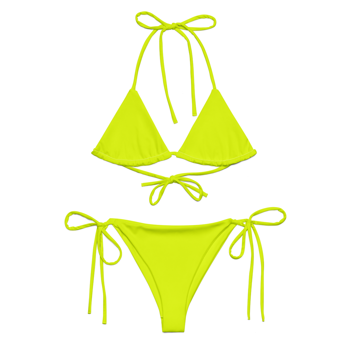 Recycled String Bikini | Neon Lime