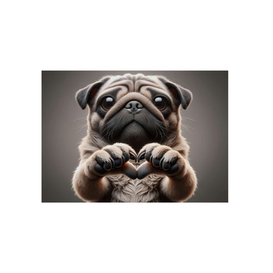 Pug's Playful Love - Aluminum Composite Panel