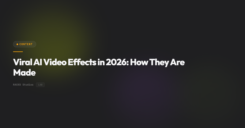 Viral AI Video Effects in 2026: How They Are Made