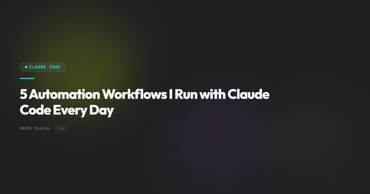 5 Automation Workflows I Run with Claude Code Every Da | RAXXO Studios