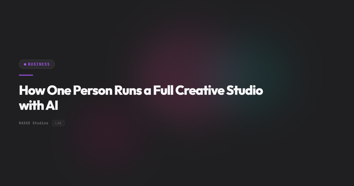 How One Person Runs a Full Creative Studio with AI | RAXXO Studios