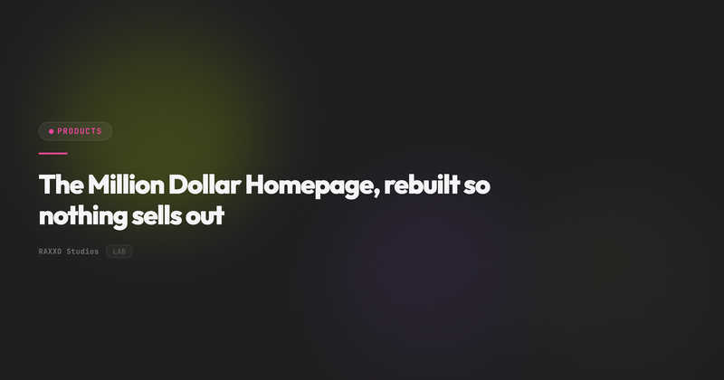 The Million Dollar Homepage, rebuilt so nothing sells out