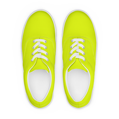 Men's Lace-Up Canvas Shoes | Neon Lime