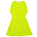 Long Sleeve Midi Dress | Neon Lime