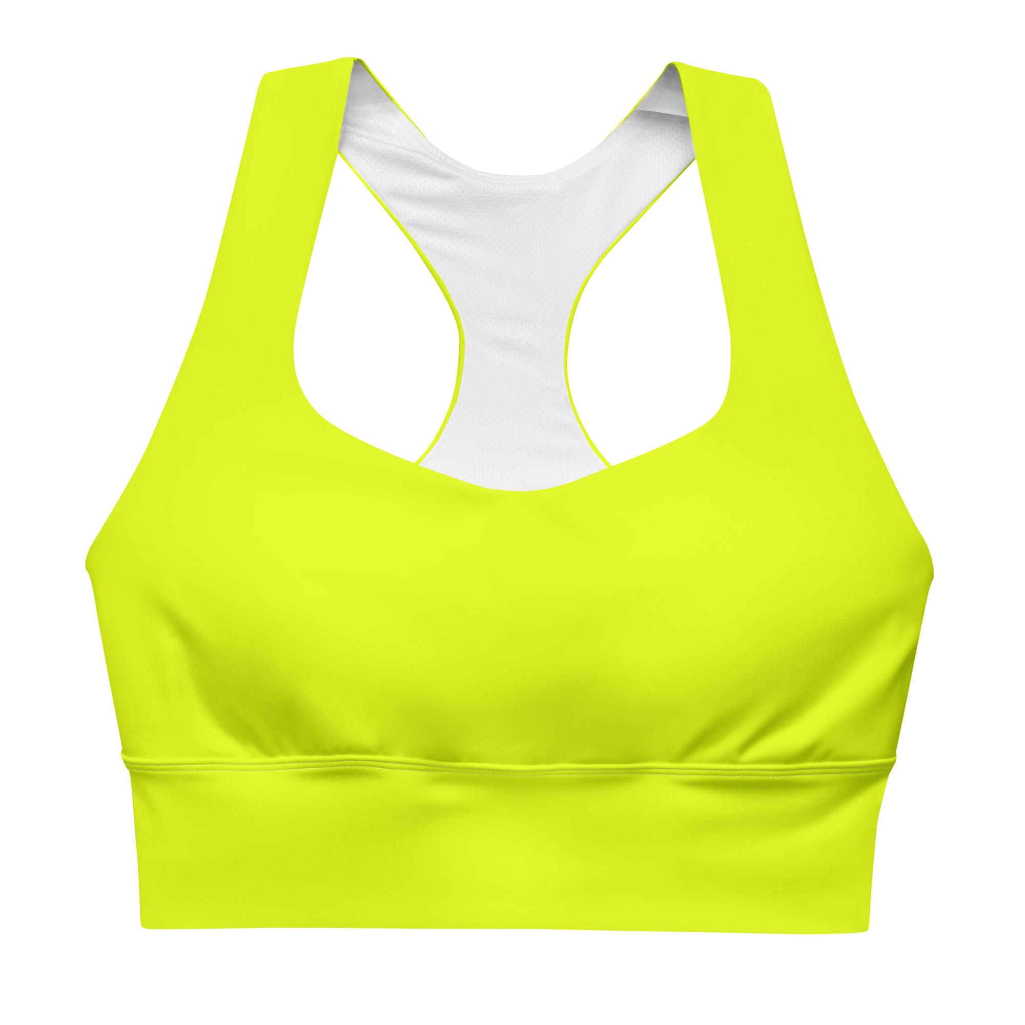 Recycled Longline Sports Bra | Neon Lime