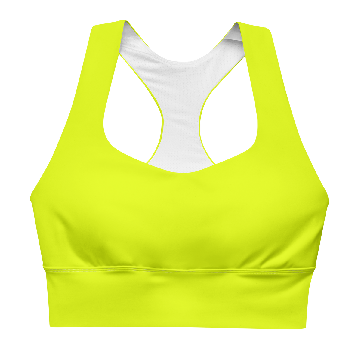 Recycled Longline Sports Bra | Neon Lime