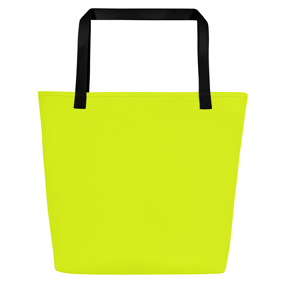 Large Tote Bag w/ Pocket | Neon Lime