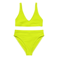 Recycled High-Waisted Bikini | Neon Lime