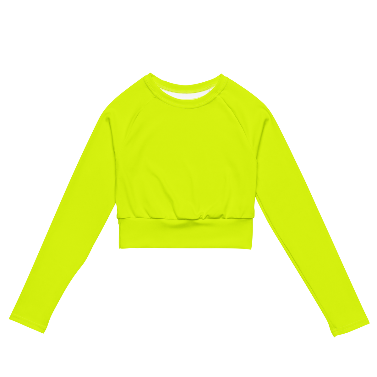 Recycled Long-Sleeve Crop Top | Neon Lime