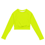 Recycled Long-Sleeve Crop Top | Neon Lime