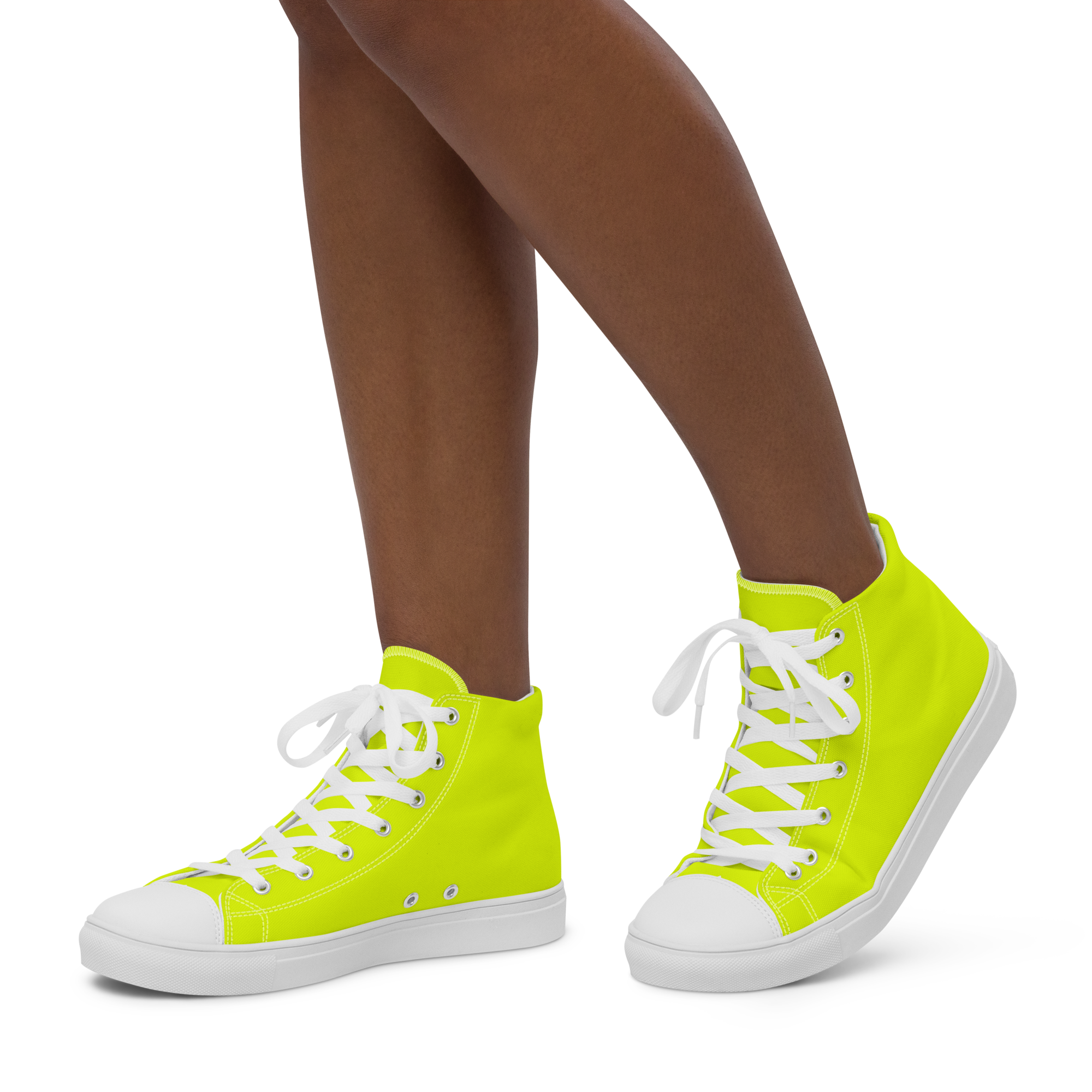 Women's High Top Canvas Shoes | Neon Lime