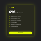 RAXXO Studio NEON pass: 69€ for 35 days, 2,000 generations per month