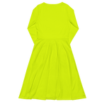 Long Sleeve Midi Dress | Neon Lime