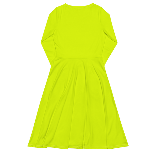 Long Sleeve Midi Dress | Neon Lime