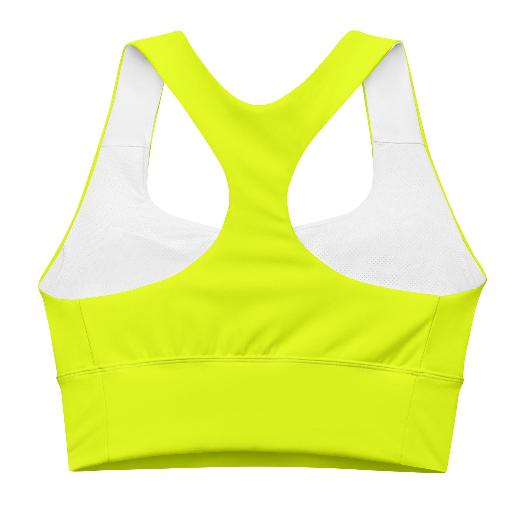 Recycled Longline Sports Bra | Neon Lime