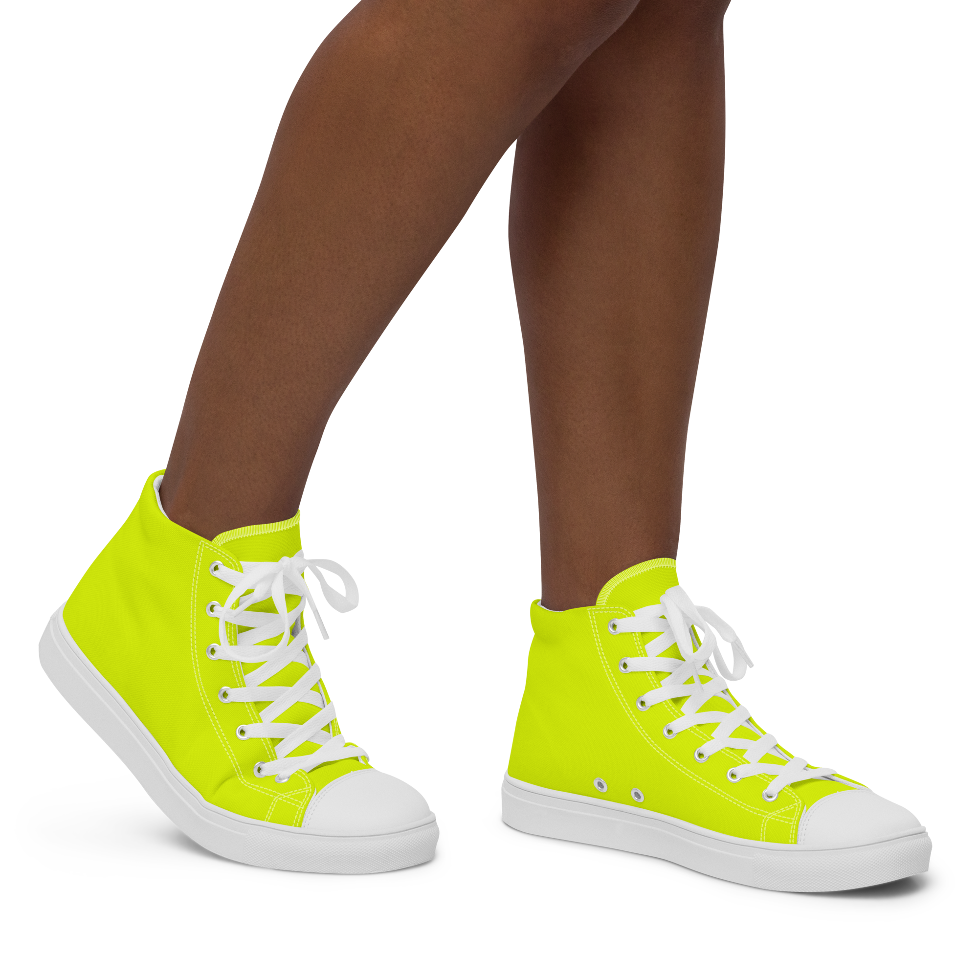Women's High Top Canvas Shoes | Neon Lime