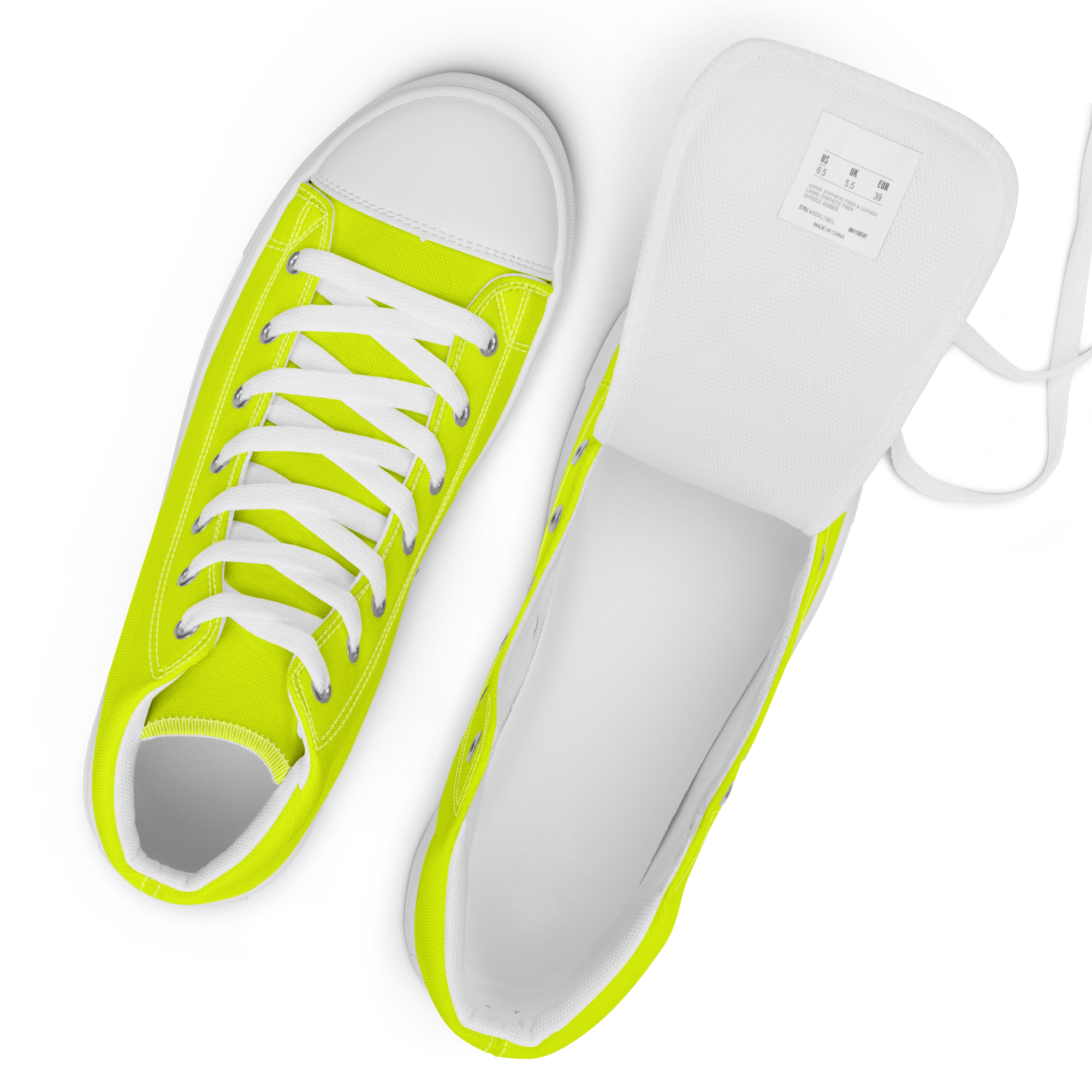 Women's High Top Canvas Shoes | Neon Lime