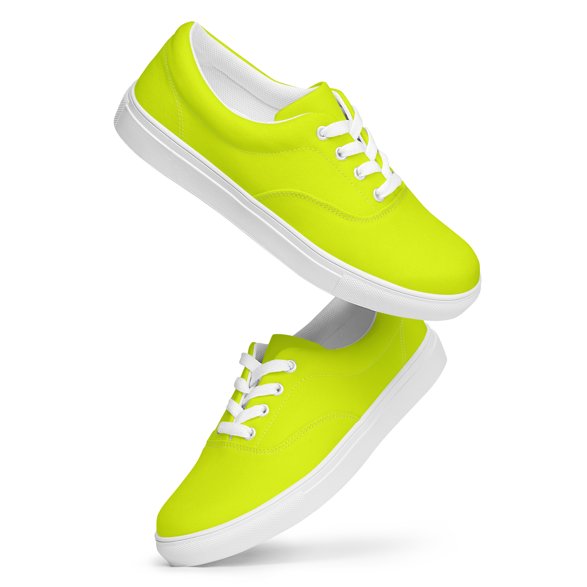 Men's Lace-Up Canvas Shoes | Neon Lime
