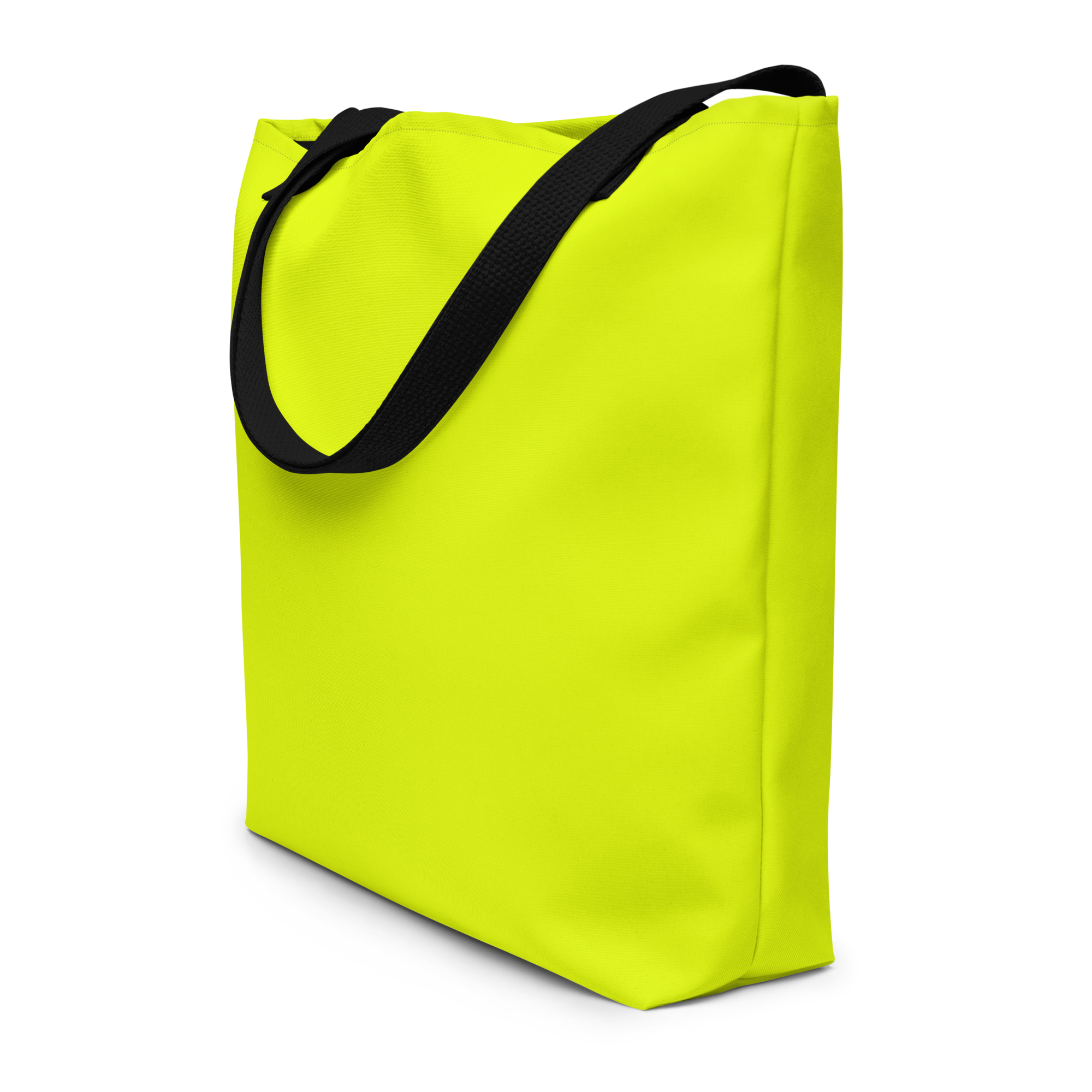 Large Tote Bag w/ Pocket | Neon Lime