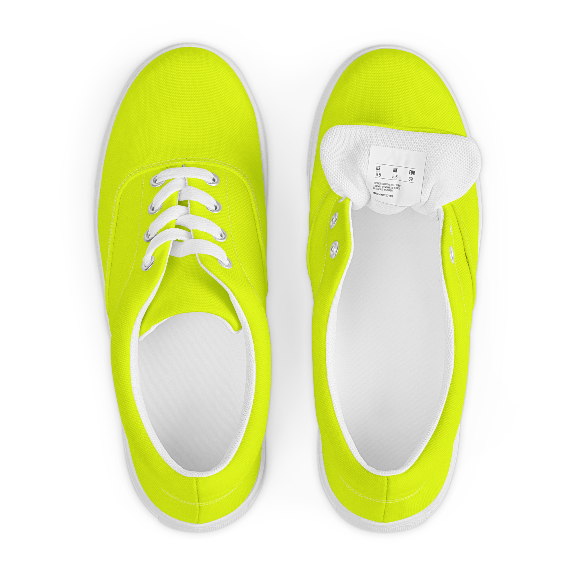 Men's Lace-Up Canvas Shoes | Neon Lime