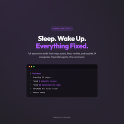 FULLMOON hero: sleep, wake up, everything fixed. Claude Code ecosystem audit skill