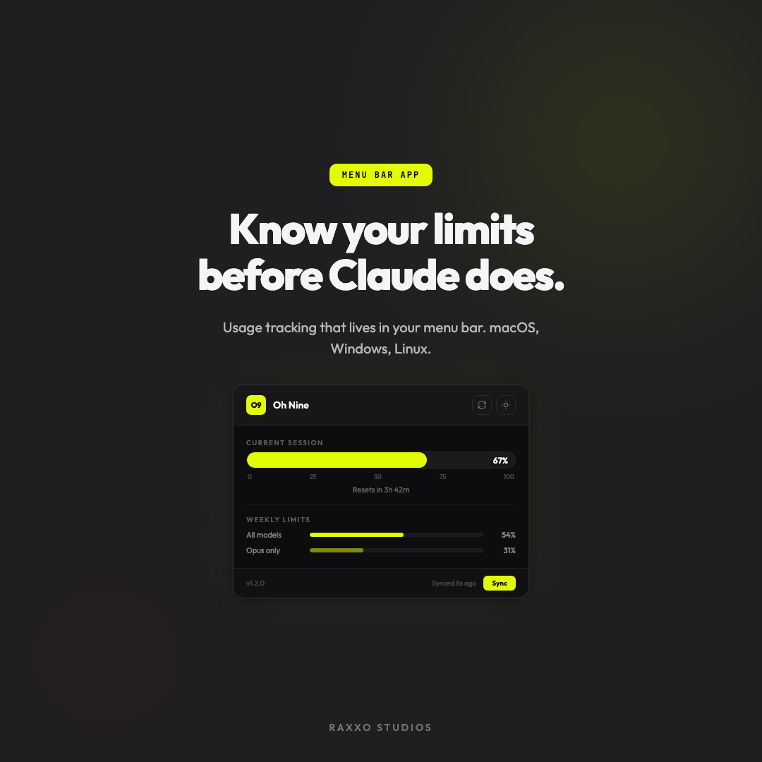 OhNine hero - consistent sizing