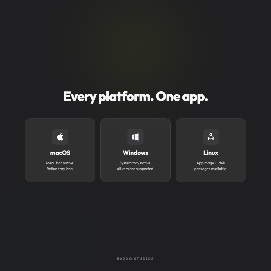 OhNine available on macOS, Windows, and Linux