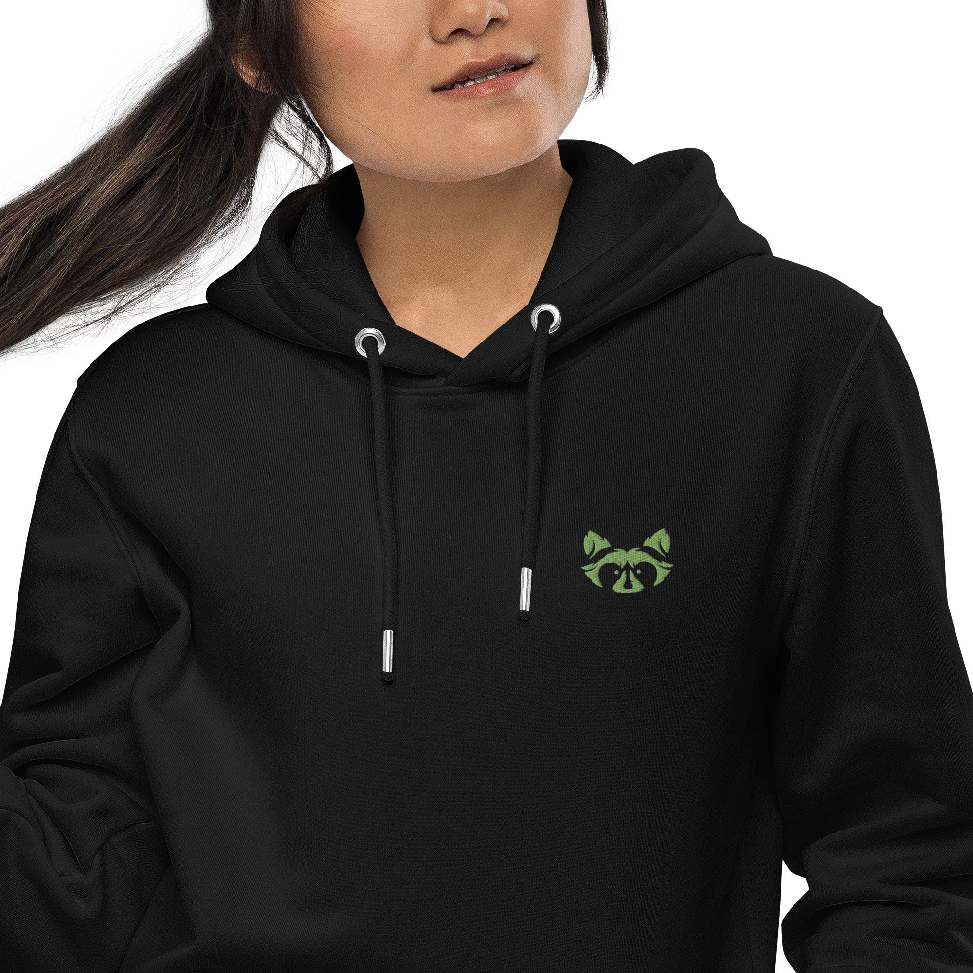 Green Logo Eco Hoodie - Raccoon Collection